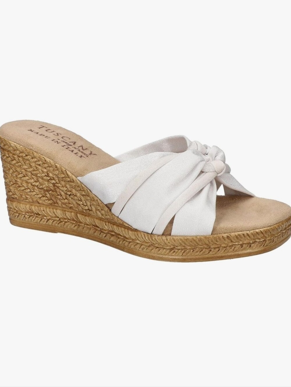 Easy Street Women's Ghita Wedge Sandal, White Crepe